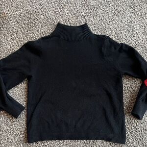 Chico's Black Ribbed Mock-Neck Sweater